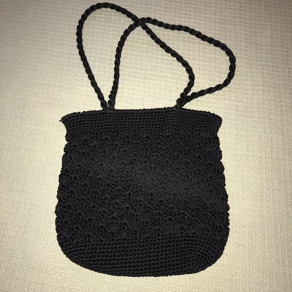 Handbags - Black Crotchet Purse/Pocketbook